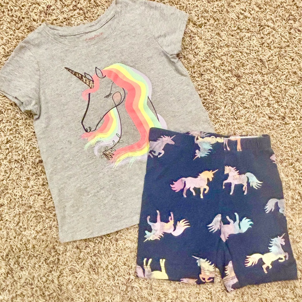 Cat & Jack Navy Unicorn Tee and Shorts Set